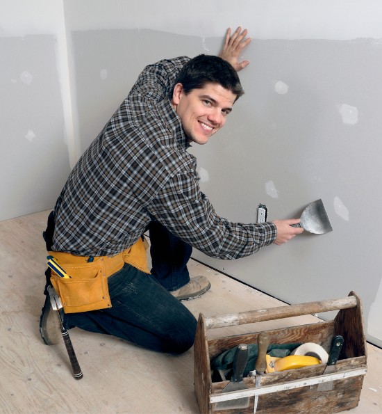 Professional renovation team at work